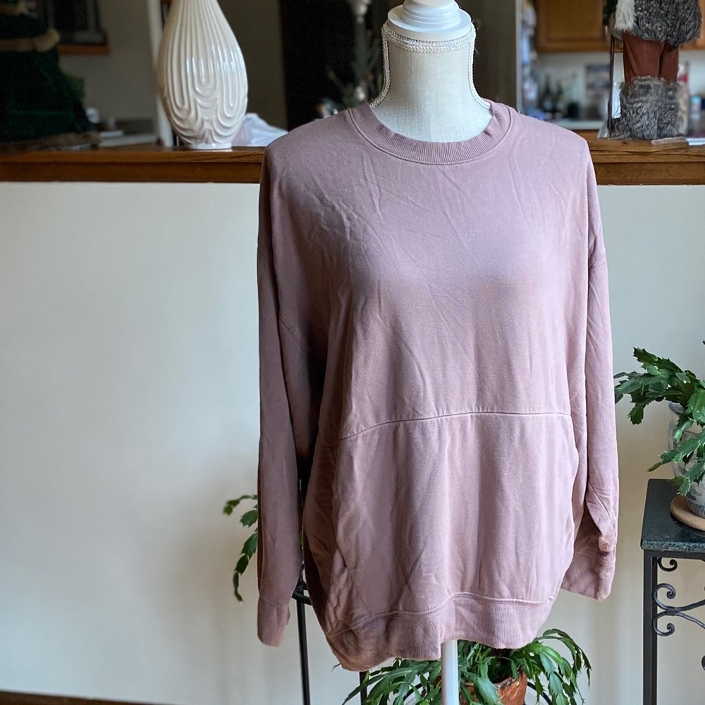 Express tan cotton crewneck sweatshirt